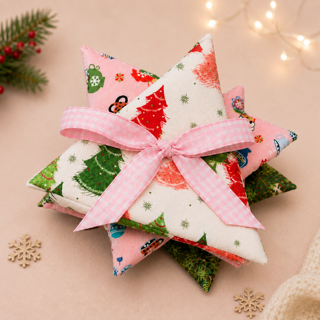 Pink Trees & Peppermint Fat Quarter Bundle