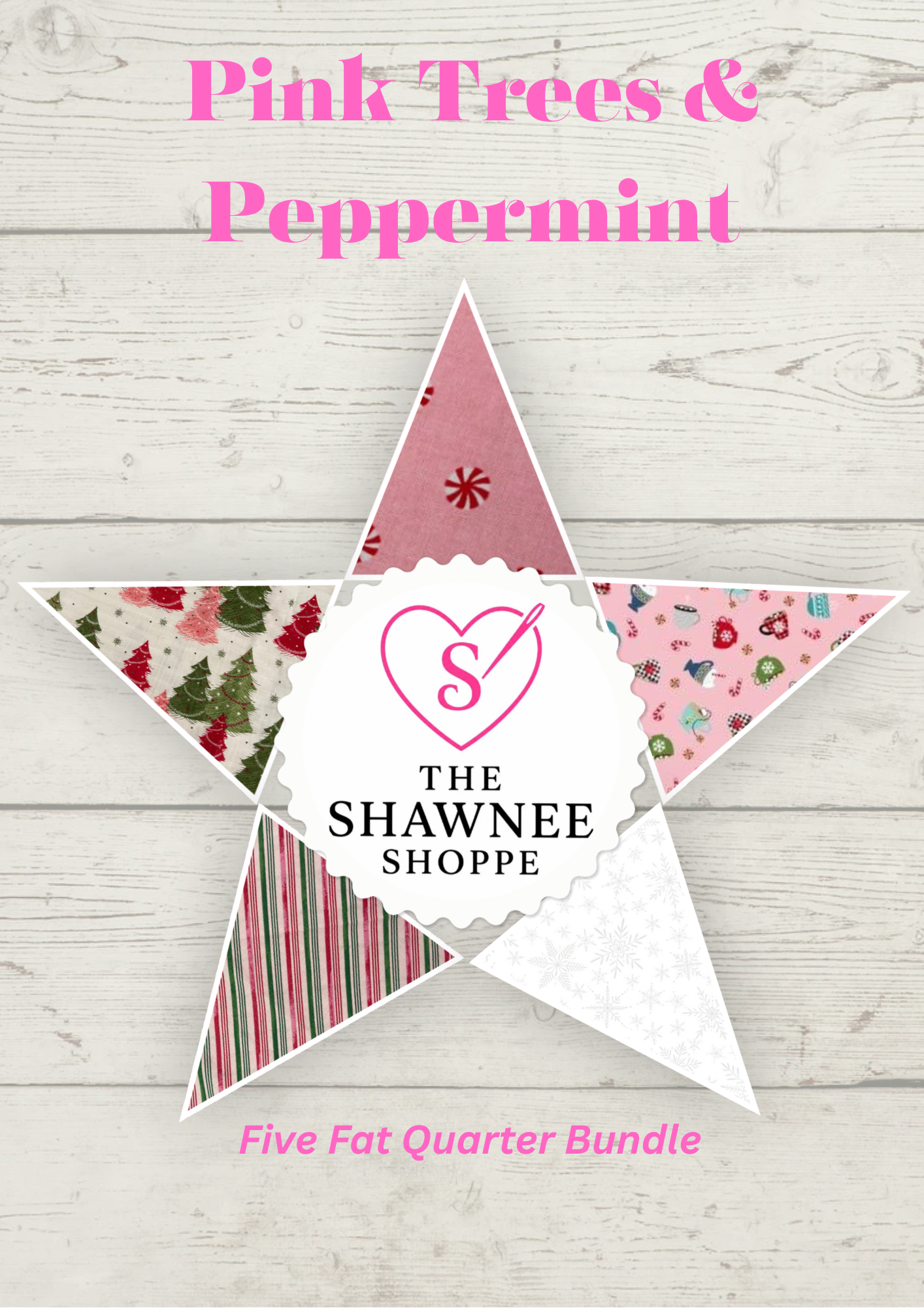 Pink Trees & Peppermint Fat Quarter Bundle